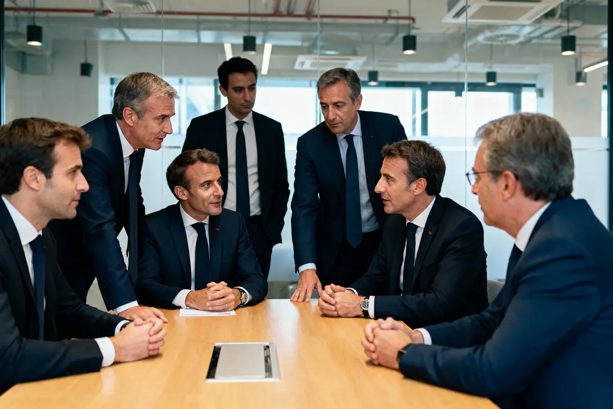 pexels-michal-pech-213601-757318 (1) Six hommes en costume discutent autour d'une table en salle de réunion moderne et lumineuse.