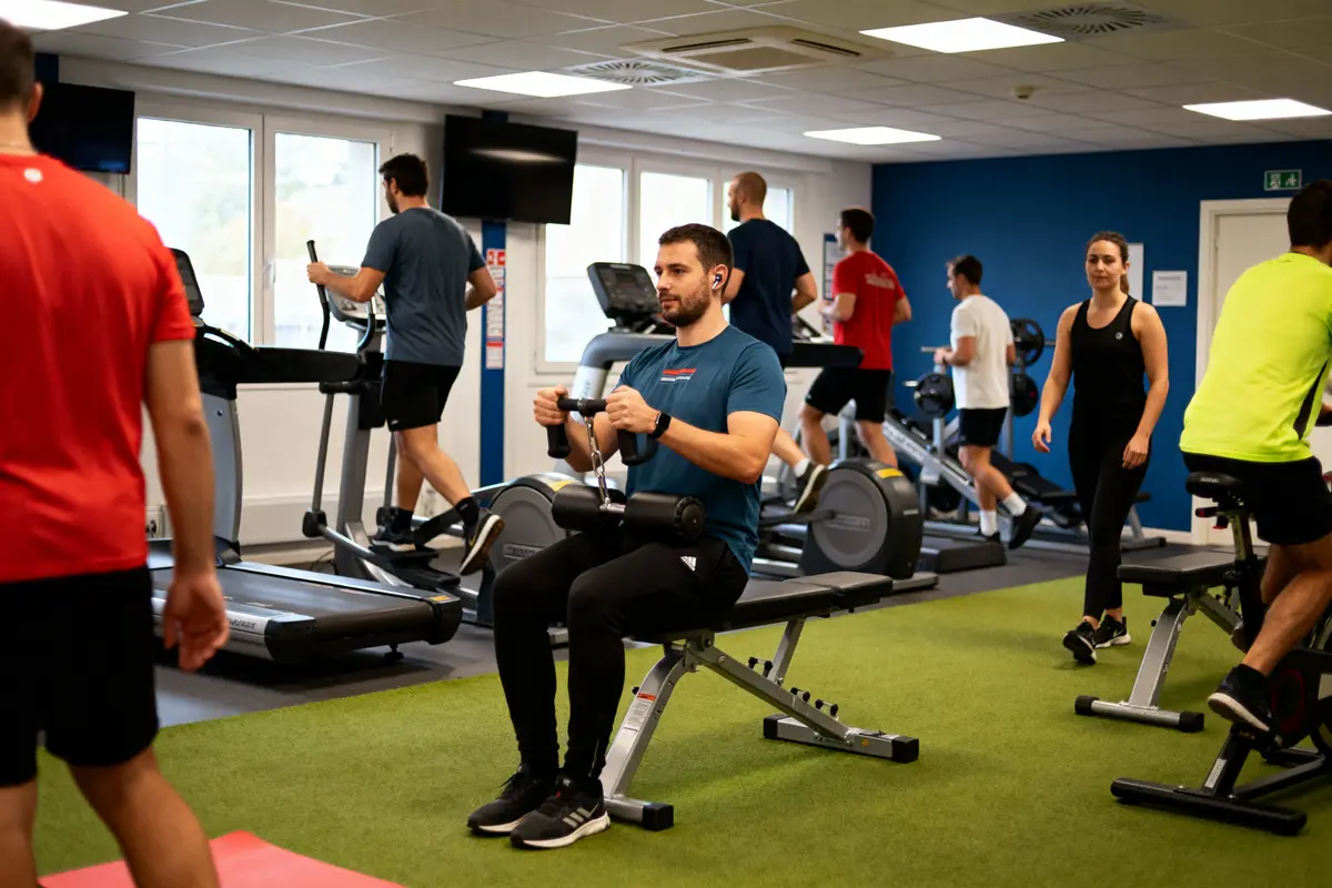 pexels-michal-pech-213601-757318 (1) Personnes s'entraînant dans une salle de sport avec équipements de fitness, comme tapis roulants et vélos elliptiques.