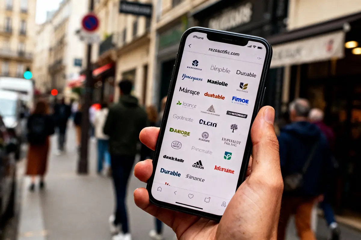 pexels-michal-pech-213601-757318 (1) Personne tenant un téléphone affichant de nombreux logos d'entreprises sur une rue animée en milieu urbain.