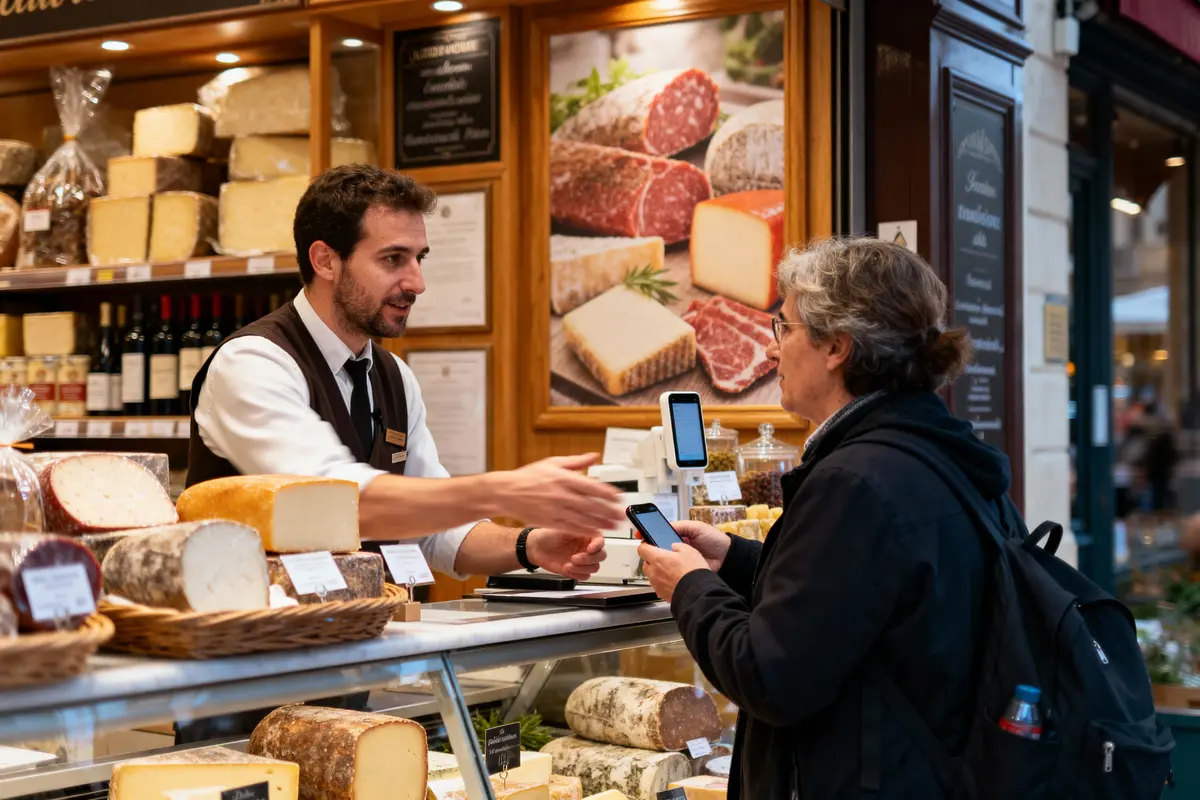 pexels-michal-pech-213601-757318 (1) Vendeur de fromages discutant avec une cliente dans une boutique, entouré de divers fromages exposés.