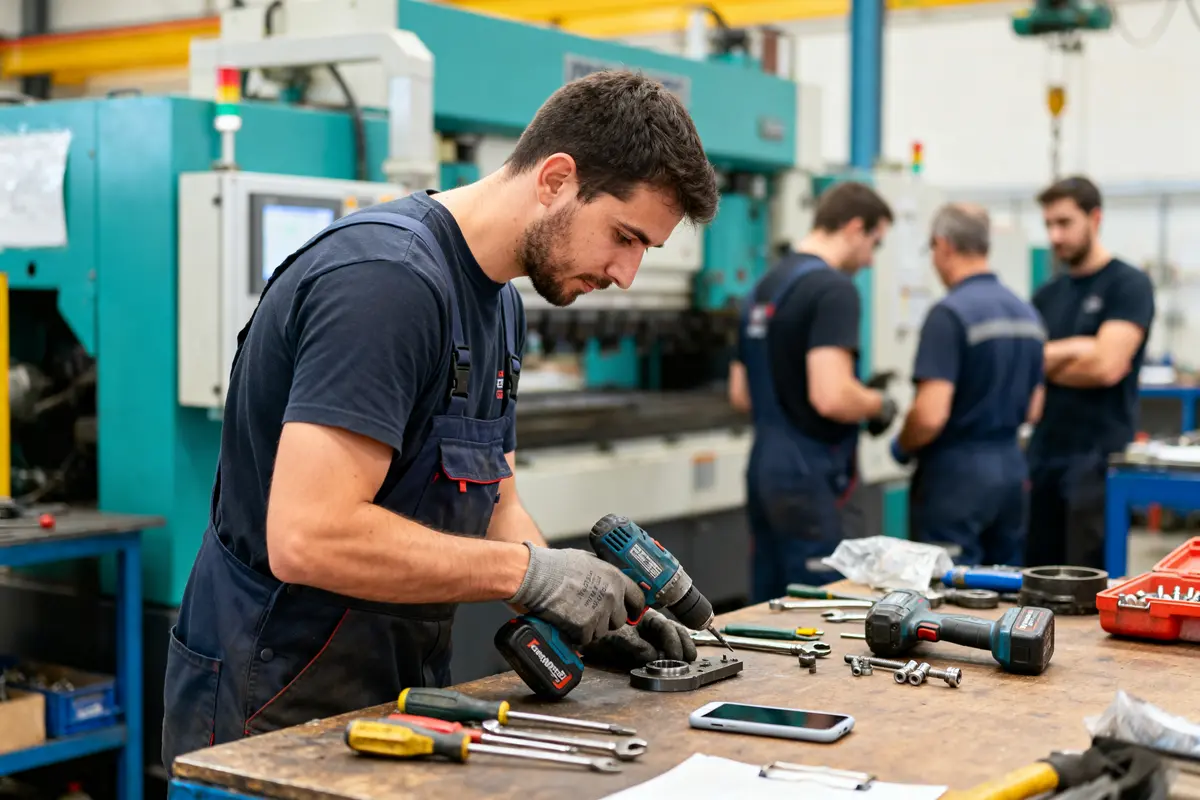 pexels-michal-pech-213601-757318 (1) Technicien utilisant des outils pour appliquer le Total Productive Maintenance en usine industrielle