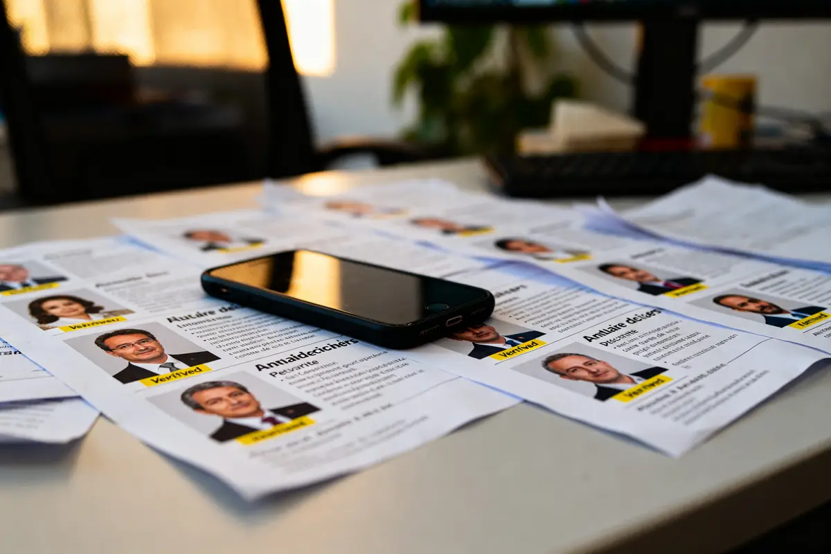 pexels-michal-pech-213601-757318 (1) Documents imprimés et téléphone sur un bureau représentant un annuaire des décideurs professionnels.