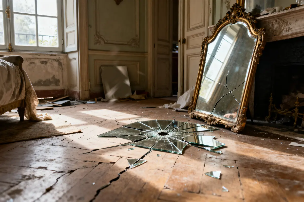 Miroir cassé tout seul : Causes, signification et superstition ?